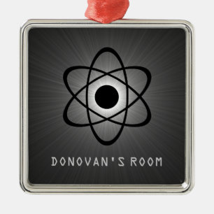 Métallique Ornement Affichette de porte atomique Nerdy, Grey