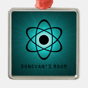 Métallique Ornement Affichette de porte atomique Nerdy, Turqu