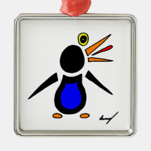 Métallique Ornement Carré de pingouins Abstrait