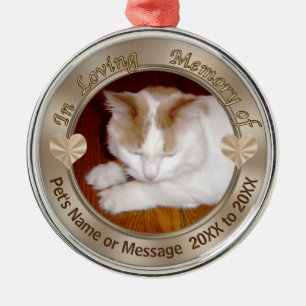 Métallique Ornement de chat personnalisé VOTRE PHOTO et TEXTE