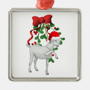 Métallique Ornement de chèvre de Mistletoe