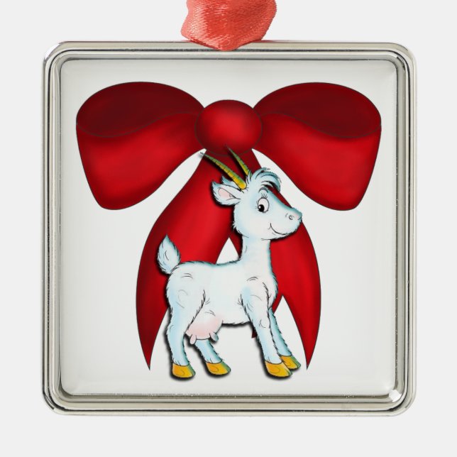 Métallique Ornement de chèvre rouge (Devant)