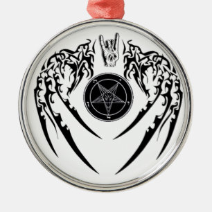 Métallique Ornement de klaxons et d'ailes de Satan Baphomet