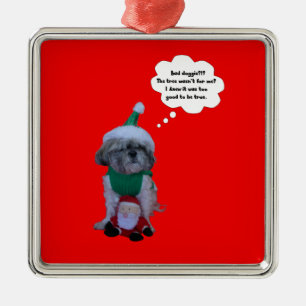 Métallique Ornement de prime de Holilday de Noël de Shih Tzu
