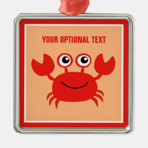 Métallique Ornement heureux de coutume de crabe