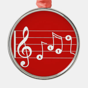 Métallique Ornement rouge de musical de chanteur d'alto