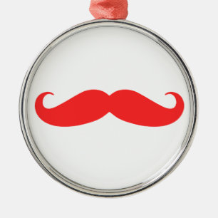 Métallique Ornement rouge de Noël de moustache