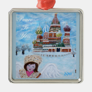 Métallique Paix à vous ornement d'ange