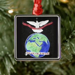 Métallique Paix sur Terre Noël Ornement