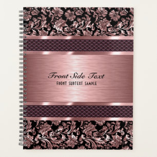 Métallique rose clair Vintage Damas florales