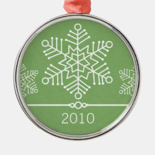 Métallique Snowflakes délicats ornement rond haut de gamme