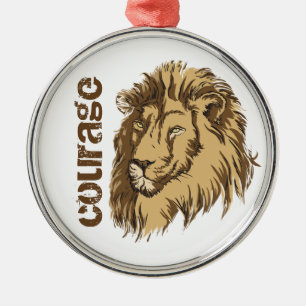 Métallique Tête de lion personnalisation Courage ornement per