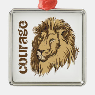 Métallique Tête de lion personnalisation Courage ornement per