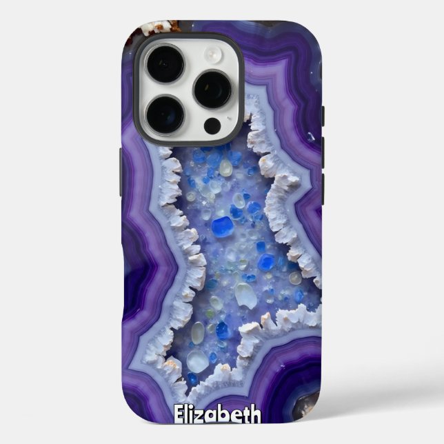 Metallisch Abstrakt in Regalfarben iPhone 16 Pro Hülle (Rückseite)