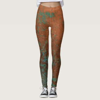 Metallisch, Aquamarin und Kupfer Leggings