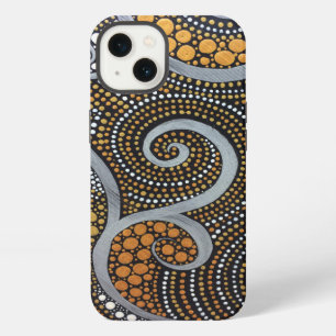 Metallisch bemalte Boho-Schwirbel und Punkte iPhone Hülle