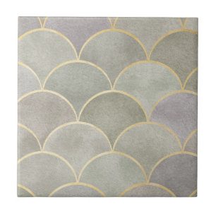 Metallisch glänzende Art Deko Fan Patterns, Deko, Fliese