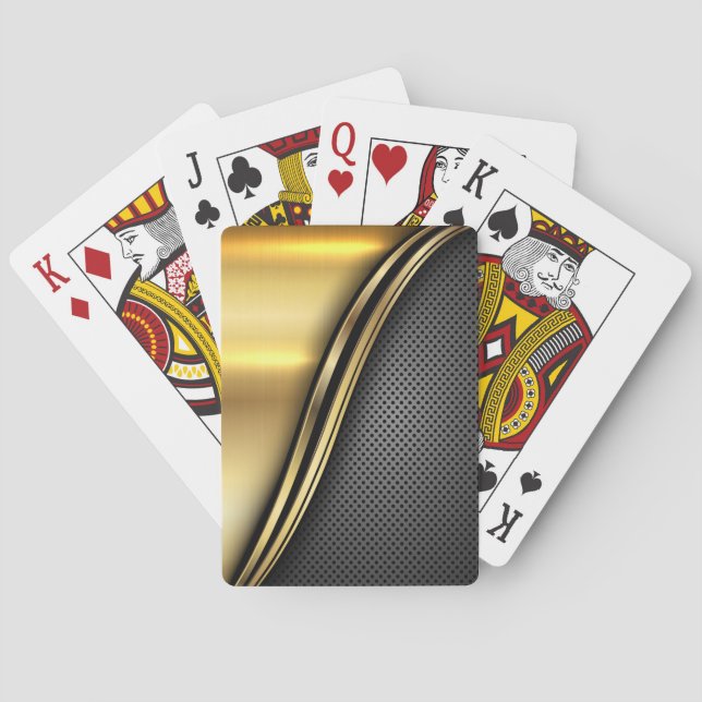 Metallisch Golden Dark Wave Spielkarten (Rückseite)