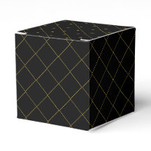 Metallisch Goldene Boxen Streifen Schwarz Klassisc
