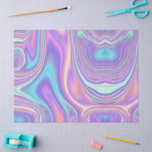 Metallisch Irisierend Regenbogen Rosa Aqua Lila Seidenpapier