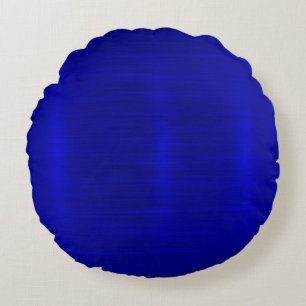 Metallisch, königlich, blau, modern, Schimmer, Rundes Kissen