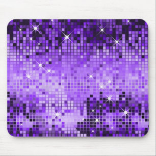 Metallisch lila glänzende Disco-Spiegel-Bling-Opti Mousepad