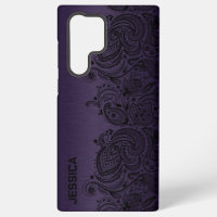 Metallisch Lila mit Black Paisley Lace