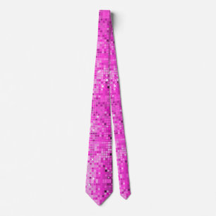 Metallisch rosa glitzernde Disco-Spiegel Bling Krawatte