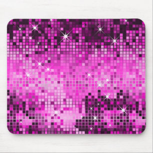 Metallisch rosa Sequins Look Disco Mirrors Blend Mousepad