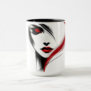 Metallisch rote Akzent-Frau Tasse
