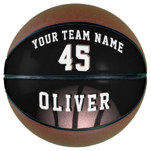 Metallisch schwarzer Spieler Teamname Nummer Basketball
