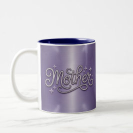 Metallisch silberne Mutter lila Tasse