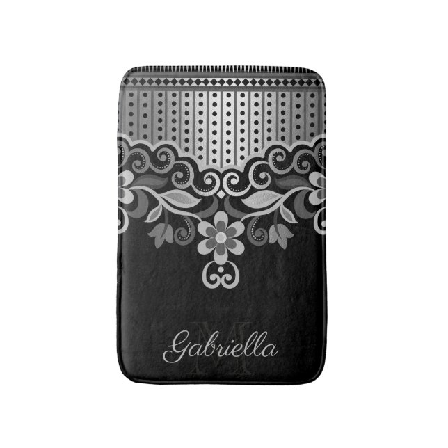 Metallische Abstrakte Blüte Badematte (Vorderseite Vertikal)