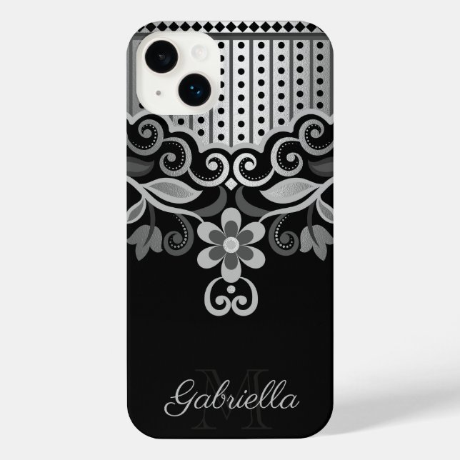 Metallische Abstrakte Blüte iPhone 14 Plus Hülle (Rückseite)