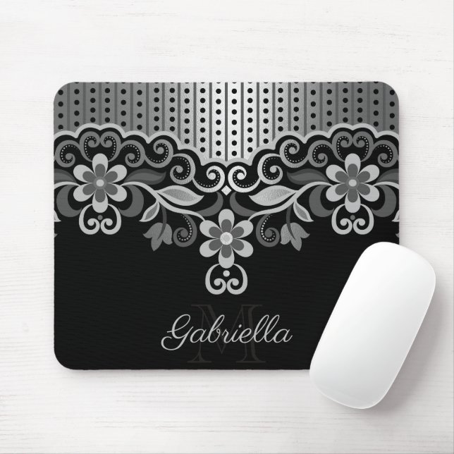 Metallische Abstrakte Blüte Mousepad (Mit Mouse)