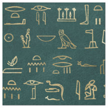 Metallische ägyptische Hieroglyphen auf Waldgrün