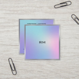 Metallische Akzente in Rosa und Blau Quadratische Visitenkarte