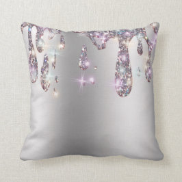 *~* Metallische AP7 Tropfen Dripping GLITZER SILVE Kissen