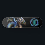 *~* Metallische AP88 Elemental Fierce Aquamarin Dr Skateboard<br><div class="desc">(Suchen Sie nach ähnlichen Artikeln in AP88 ) Einfache Übertragung auf andere Zazzle Produkte. Element-DRAGON mit RING von FEUER / FLAMES / FLAME und INITIALEM MONOGRAM für Ihren Namen - Behalt, bearbeiten oder löschen Sie den Text. Dieses beliebte chinesische Skateboard im chinesischen Stil ist ein individuelles Pro Element Dragon Design,...</div>