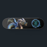 *~* Metallische AP88 Elemental Fierce Aquamarin Dr Skateboard<br><div class="desc">(Suchen Sie nach ähnlichen Artikeln in AP88 ) Einfache Übertragung auf andere Zazzle Produkte. Element-DRAGON mit RING von FEUER / FLAMES / FLAME und INITIALEM MONOGRAM für Ihren Namen - Behalt, bearbeiten oder löschen Sie den Text. Dieses beliebte chinesische Skateboard im chinesischen Stil ist ein individuelles Pro Element Dragon Design,...</div>