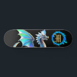 *~* Metallische AP88 Elemental Gold BLAUE Dragon Skateboard<br><div class="desc">(Suchen Sie nach ähnlichen Artikeln in AP88 ) Einfache Übertragung auf andere Zazzle Produkte. Element-DRAGON mit RING von FEUER / FLAMES / FLAME und INITIALEM MONOGRAM für Ihren Namen - Behalt, bearbeiten oder löschen Sie den Text. Dieses beliebte chinesische Skateboard im chinesischen Stil ist ein individuelles Pro Element Dragon Design,...</div>
