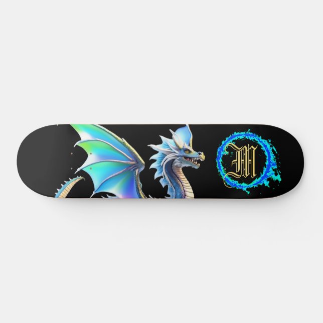 *~* Metallische AP88 Elemental Gold BLAUE Dragon Skateboard (Horizontal)