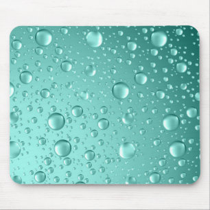 Metallische Aquamarin-grüne Abstrakte Regenfälle Mousepad