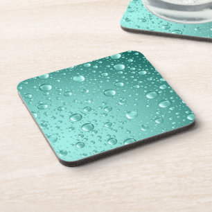 Metallische Aquamarin-grüne Abstrakte Regenfälle Untersetzer