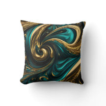 Metallische Aquamarin- und Gold-Wirbel