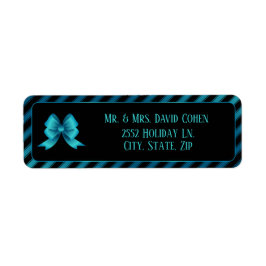 Metallische blaue Bow & Diagonal Streifen