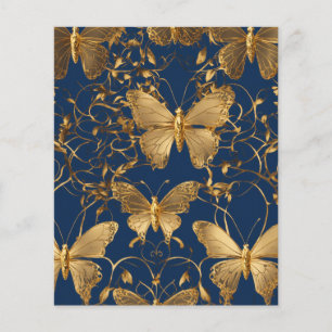 Metallische blaue Schmetterlinge mit Goldweinen