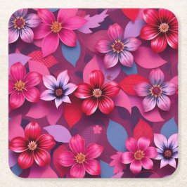 Metallische Blumen Papierbrei-Untersetzer-Set Rechteckiger Pappuntersetzer