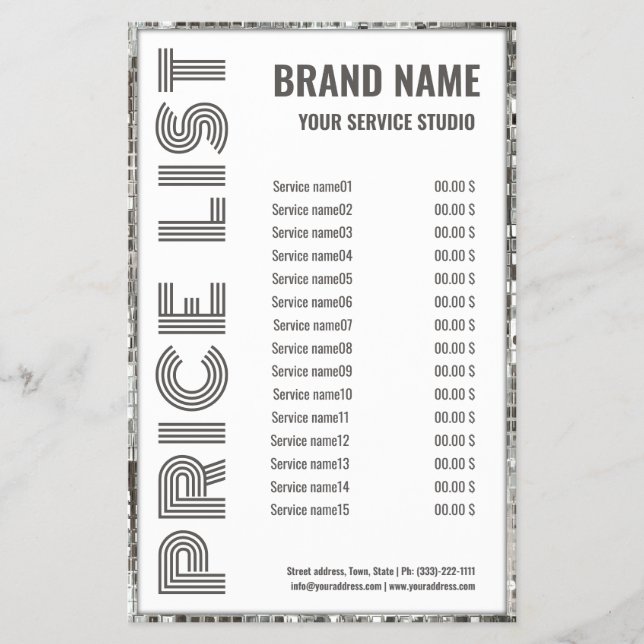 Metallische Border Beauty Salon Flyer (Vorne)