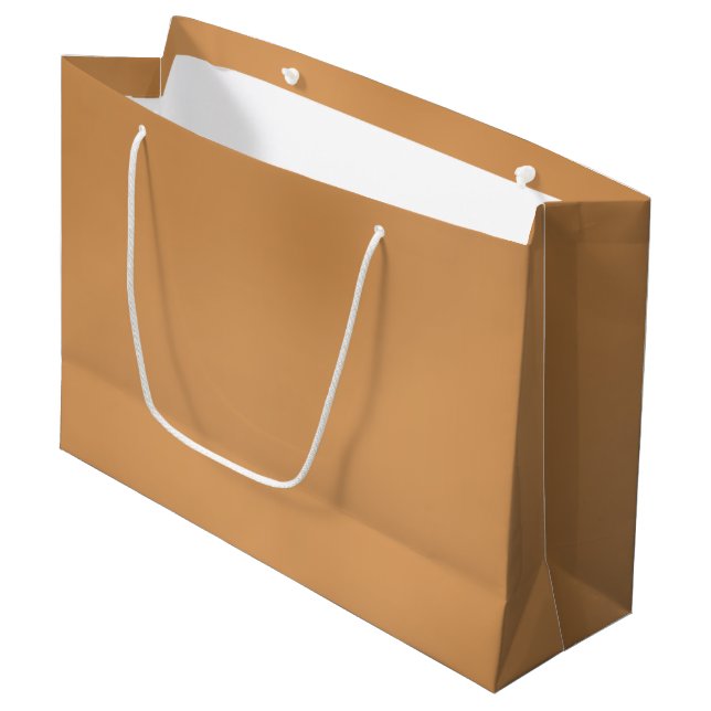 Metallische bronzefarbige große Geschenk-Tasche Geschenktüte (Vorderseite Schrägansicht)